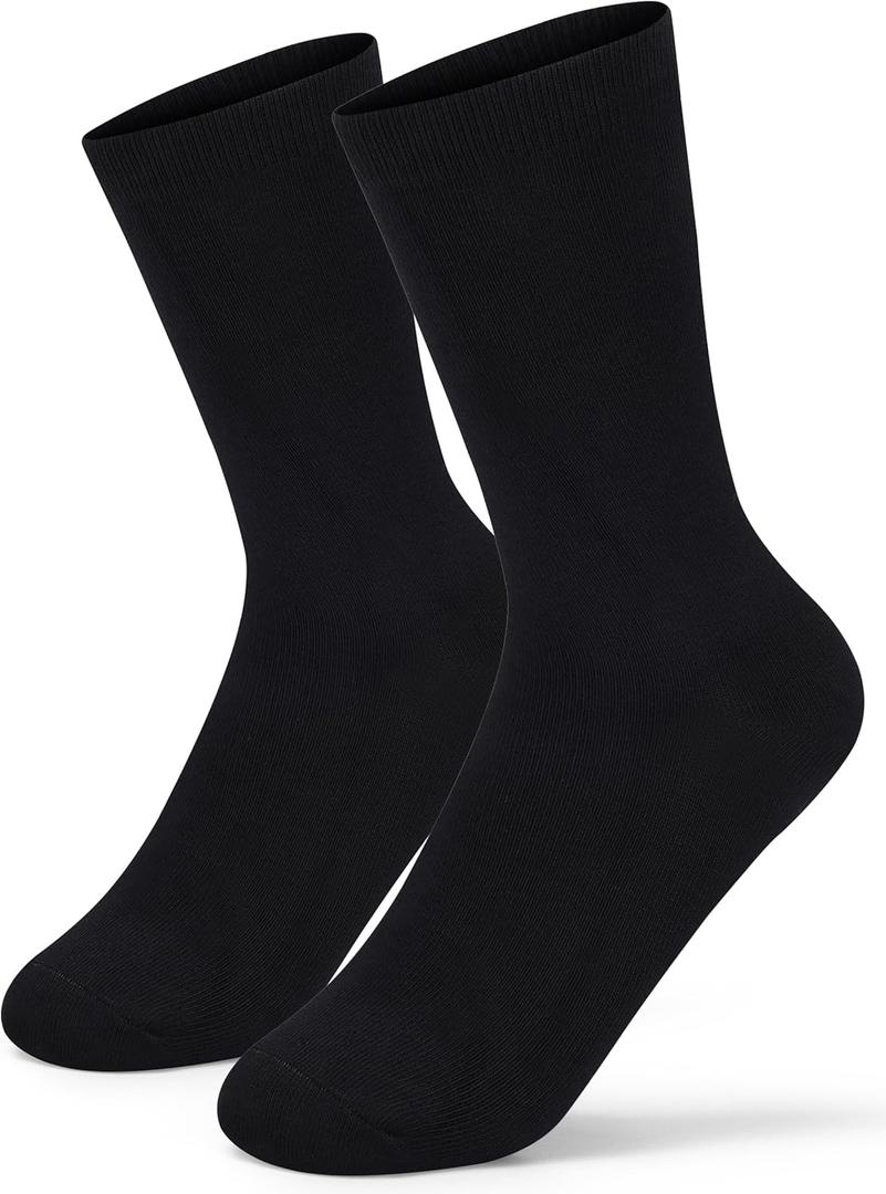 Forony Solid Combed Cotton Boys Dress Socks 6-8 Years Soft Skin Friendly Anti Odor Quick Dry