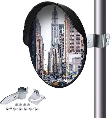 CNQLIS 18 Inch Convex Mirror Outdoor with Adjustable Wall Fixing Bracket
Blindspot Traffic Mirror for Driveway Garage Park Outdoor Wide Angle View Curved Security Blind Spot
