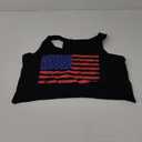 Women's Sexy American Flag Crop Tank 4th of July Patriotic Sleeveless Tee Tops, L, Black