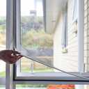 NeatiEase Magnetic Window Screen, Adjustable DIY Window Net Max 24 x 32 with White Window Frames Fiberglass Mesh