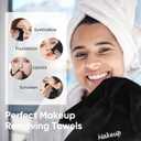 UNIMADE Makeup Remover Cloth, 24 Pack Black Facial Wash Cloths, Soft Coral Fleece Microfiber Towel for Face, Hand, and Bathroom(13" x 13")