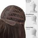 Alanhair Ombre Brown Wigs for Women,Shoulder-Length Layered Wigs with Bangs Heat Resistant Synthetic Fibre Wigs