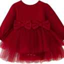 Newborn Baby Girl Romper Dress Ruffle Short Sleeve Solid Casual Tulle Dresses Baby Girl Clothes for Girls 18-24Months