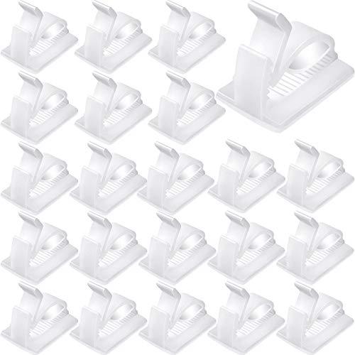 120 Pieces Outdoor Cable Clips Adhesive Wire Holder Organizer Cord Management Clips Sticky Cord Holder Cable Hooks Organizers for Christmas Fairy Hanging Light Home Decoration(Medium,White)