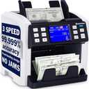 Carnation CR6 Mixed Denomination Money Counter Machine - Money Counter with UV/MG/IR Counterfeit Detection - 3 Speeds from 800~1000~1200N/M and Supported Currency USD/CAD/BRL/MXN/ARS/Pen/CLP/DOP/VES