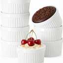 Ramekins 6 OZ Small Bowls, WERTIOO 8 PCS Creme Brulee Ramekin for Baking and Cooking, Sleek Porcelain Ramikins Oven Safe for Pudding, Sauce, Ice Cream Bowls, Custard Cups, Dessert Cups