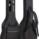 Alena Acoustic Guitar Bag, 10mm-0.39in Thick Padding, for 41-42 Inch Guitars,Waterproof Material, Plush Lining, Reinforced Patches, 2 Outside Pockets, Black,YH200D