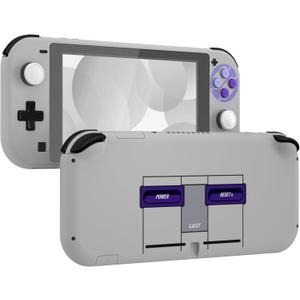 eXtremeRate Classic SNES Style DIY Replacement Shell for Nintendo Switch Lite, NSL Handheld Controller Housing w/Screen Protector, Custom Case Cover for Nintendo Switch Lite