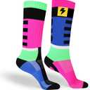 Cycling Socks for Men and Women - Breathable Crew Running Socks -Sport Sock Made for your Daily Exercise and Workouts (Small, Gas Blue-fuchsia)