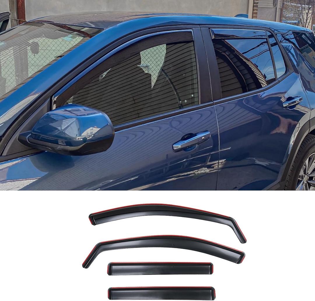 Visor Rain Guards Compatible with 2025 2026 Chevrolet Equinox (Not for EV) Front and Rear in-Channel Window Visors Wind Deflectors Weather Shield for Chevy Equinox 4PCS Accessories