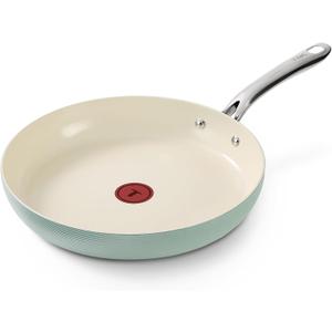 T-Fal Inspire Ceramic Frying Pans Nonstick 12 Inch Skillet, Oven Safe to 500F, Cookware Stainless Steel Handle, Mint Green