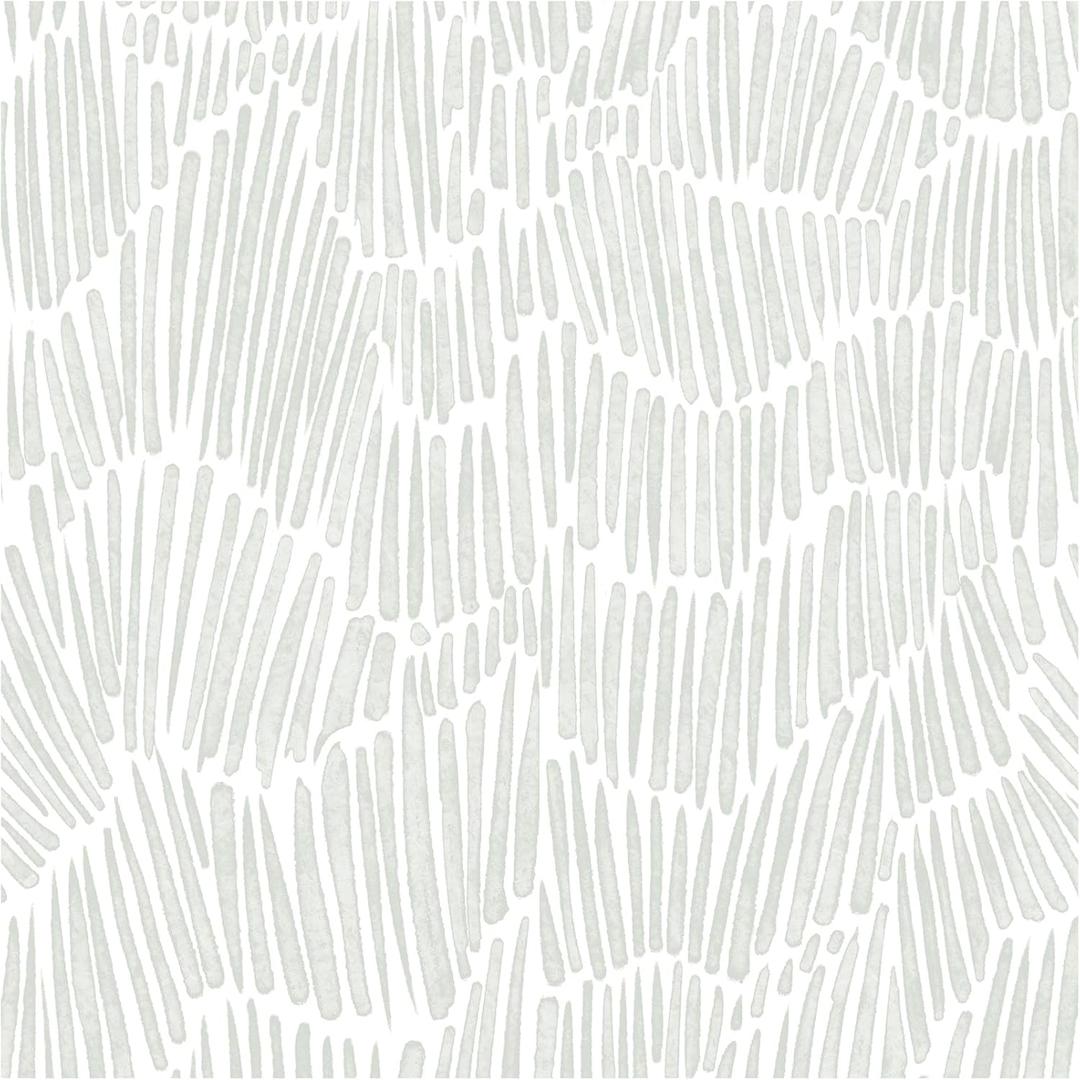 Theper Green Wallpaper 17.3"393" Modern Striped Wallpapers Peel and Stick Wallpaper Vinyl Boho Removable Self Adhesive Wallpaper for Bedroom Waterproof Wall Paper White and Green Contact Paper