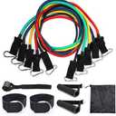 Resistance Bands Set,Exercise with 5 Fitness Tubes,4 Foam Handles,Ankle Straps, Door Anchor,Resistance Training,Physical Therapy,Home Workouts (normal, Black,Blue,Green)