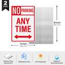 12" 18" No Parking Any Time Signs 2 Pack Reflective Aluminum | Rust-Free Metal, Easy Mount, Fade-Resistant, Double Arrow, Waterproof Signage for Driveway, Private Road, Fire Lane