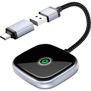 Wireless CarPlay Adapter, Wireless Car Screen Adapter for iPhone-Easily Upgrade Wired CarPlay to Unwired Connectivity, Includes USB-A to USB-C Dongle, Plug & Play for iPhone (iOS 10 and Above)