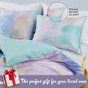 Intelligent Design Twin Comforter Set, Watercolor Twin Bedding Sets, Tie Dye Comforter Set for Teen Girl & Boys, 3 Pieces Cassiopeia Comforter, Sham, Throw Pillow Twin/Twin XL Pink/Blue