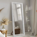 MELOMOIR Rustic Farmhouse Full Length Mirror with Wood Frame, 56"x21" Long Mirror for Bedroom Living Room Cloakroom, Free Standing Hanging or Leaning, Weathering White