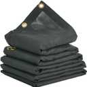 VEVOR Dump Truck Mesh Tarp, 6 x 14 ft, PVC Coated Black Heavy Duty Cover with 5.5" 18oz Double Pocket, Brass Grommets, Reinforced Double Needle Stitch Webbing Fits Manual or Electric Dump Truck System