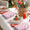 80Pcs Pink Christmas Guest Napkins Winter Snowman Disposable Paper Napkin Cute Xmas Holiday Party Decorative Dinner Hand Napkin Towel for Wedding Birthday Party Supplies, 13 x 15.7 inch