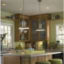 Brookside LED Collection Spun Metal Shade Coastal LED Pendant Light Brushed Nickel, Medium