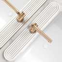 Kitchen Faucet Mat - Diatomite Splash Guard for Sink, Quick-Drying Water Absorbing Stone Tray [Light Grey, 23.6" x 3.9"]