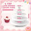 Nuanchu 5 Tier Large White Cupcake Stand for Wedding Christmas, Round