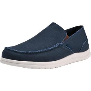 Mens Canvas Shoes Slip On Loafers Deck Shoes Walking Lightweight Causal Slip-ons, 48
