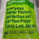 Amazon Basics Everyday Paper Plates, 8.62 Inch, Disposable, 300 Count