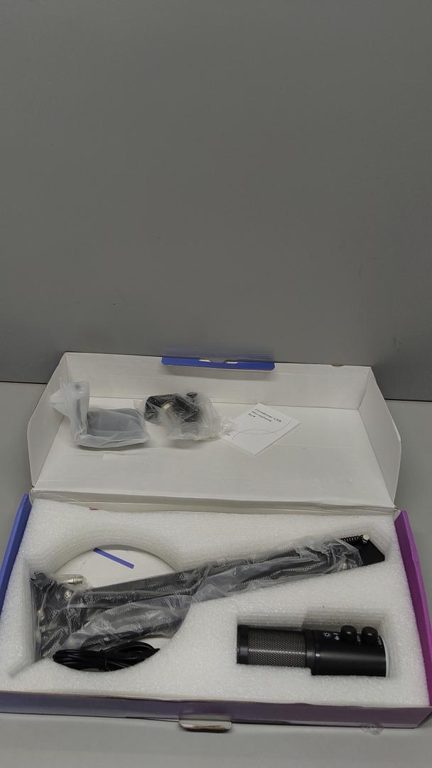 Gaming USB Microphone, Noise Cancellation Condenser Mic with Mute,Boom Arm MicReverb Adjustment, Monitoring for Streaming, Podcasting, Discord, YouTube,PC, Computer, PS4, PS5, Mac