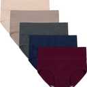 INNERSY Women's Underwear Cotton Briefs High Waisted Breathable Panties 5 Pack L