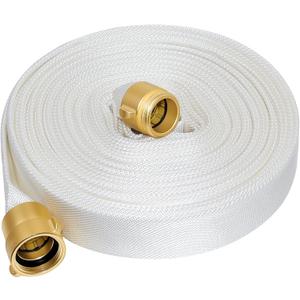 Upgraded Fire Hose 100 FT x 1-1/2" ID, NPSH/NPT Brass Couplings, Working Pressure 430 PSI, Burst Pressure 1300 PSI, (1.5 NPSH/NPT-100FT) Use in Firefighting