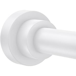 Shower Curtain Rod 31-80 in Adjustable Curtain Rod No Drilling Tension Shower Rod Stainless Steel for Bathroom Room Divider, White