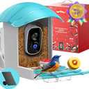 Bird Feeder with Camera Solar Powered: Smart Bird Feeders for Outdoors Garden with AI Identify Auto Capture 2K HD Bird House with Camera Outside WiFi Live View Birdfeeder Cam Gift for Birds Lover