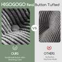 HIGOGOGO Papasan Chair Cushion with Corduroy Cover (Without Chair), 48 x 48 Inch Supportive Cushion, Overstuffed Chair Cushion,Dark Grey