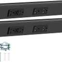 SURAIELEC 2-Pack 16 in Under Cabinet Power Strip with GFCI Outlet, Black