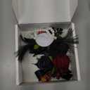 Rose Burgundy Corsage and Boutonniere Set for Wedding Prom(Set of 2),Artificial Flower Wrist Corsage Bracelets for Women Homecoming,Boutonniere for Men Suit Decorations Party Anniversary (Red&black)