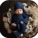 Coberllus Newborn Photography Props Newborn Photography Outfits Boy Newborn Photoshoot Newborn Photo Props for Boys Girls (Blue, XS)