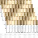 Domensi 60 Pcs 10/20/30 ml Perfume Travel Refillable Bottles Glass Spray Bottle Perfume Atomizer for Cologne Dispenser Leak-proof Fragrance Bottles Atomizer Pump Bottle Kit (Gold)