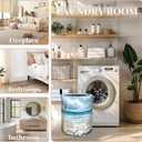 Coastal Laundry Basket, Oxford Cloth Nature Peaceful Dirty Clothes Collapsible Hamper for Room Decor, Ocean Beach and Chair Print Gifts Toy Organizer 19.7 * 15.8 Inch for Bedroom Bathroom Dorm