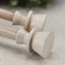 1 Inch Single Curtain Rods 72 to 144 Inches Adjustable Drapery Rods for Window width 68 to 140 Inches, Faux Travertine Finials, Beige Metal Rods