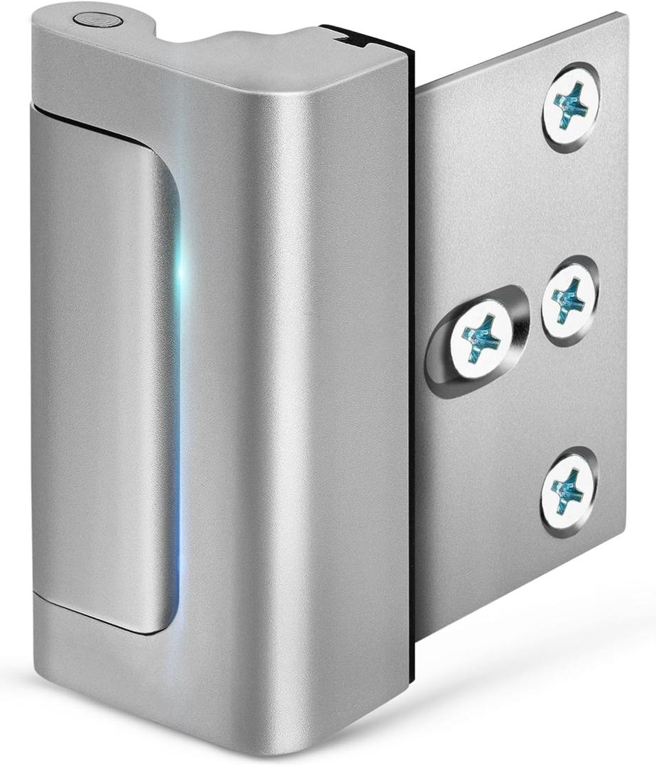 EverPlus Home Security Door Lock for Kids Safety, Childproof Reinforcement Latch for Front Door Withstand 800 lbs for Inside Swinging Doors, Upgraded Metal Child Safety Lock Defend Home (Silver)