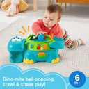 Fisher-Price Baby Crawling Toy, Poppity Pop Musical Dino Ball-Popper with Sounds for Infants Ages 6+ Months, Blue, One Size