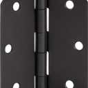 Design House Door Hinges for Interior Doors 3-Pack 3.5-inch x 3.5-inch, Design House 1/4-inch Radius Steel Door Hinge Door Hardware, Matte Black, 188888