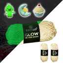 BATELO Glow in The Dark Crochet Polyester Yarn - Luminous Halloween Party Yarn - 3.52oz/100g 115.92yd/106m Light Yellow , Pack of 9