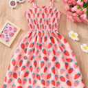 CM-Kid Toddler Girl Sleeveless Dinosaur Sunflower Dresses Summer Beach Outfit Strawberry Butterfly Ladybugs Sundress (5-6 Years)