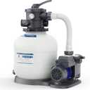 AQUASTRONG 14in Sand Filter Pump for Above Ground Pool with Timer, 2/3 HP Pool Pumps Above Ground 3000 GPH for Pools up to 13000 GAL, Pool Filter with 6-Way Valve, Improved Circulation and Filtration