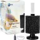 UNEAK Medium Aquarium Sponge Filter Fish Tank Silent Filteration Breeding Fry Betta Shrimp Nano Tank Accessories Air Stone 4-inch Airline Tubing up to 20 Gallon
