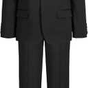 Calvin Klein Boys' 2-piece Formal Suit Set, Single Breasted Jacket & Straight Leg Dress Pants (5, Black Stretch)