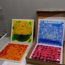 Art3d 12"x12" Textured Liquid Sensory Flooring Tiles, Interactive Glossy Fusion Play Mats for Kids, Toddler, Teens, Stress Relief & Calming Toys, 4pcs per Set (Multicolored - 4 Colors)