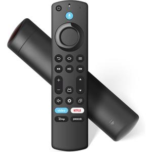 Replacement Voice Remote Fit for All Smart TV Cube/Stick, Compatible with Stick 4K Max/4K/Stick/Lite/HD, Fit for All Insignia-Toshiba-Pioneer-Omni QLED Series